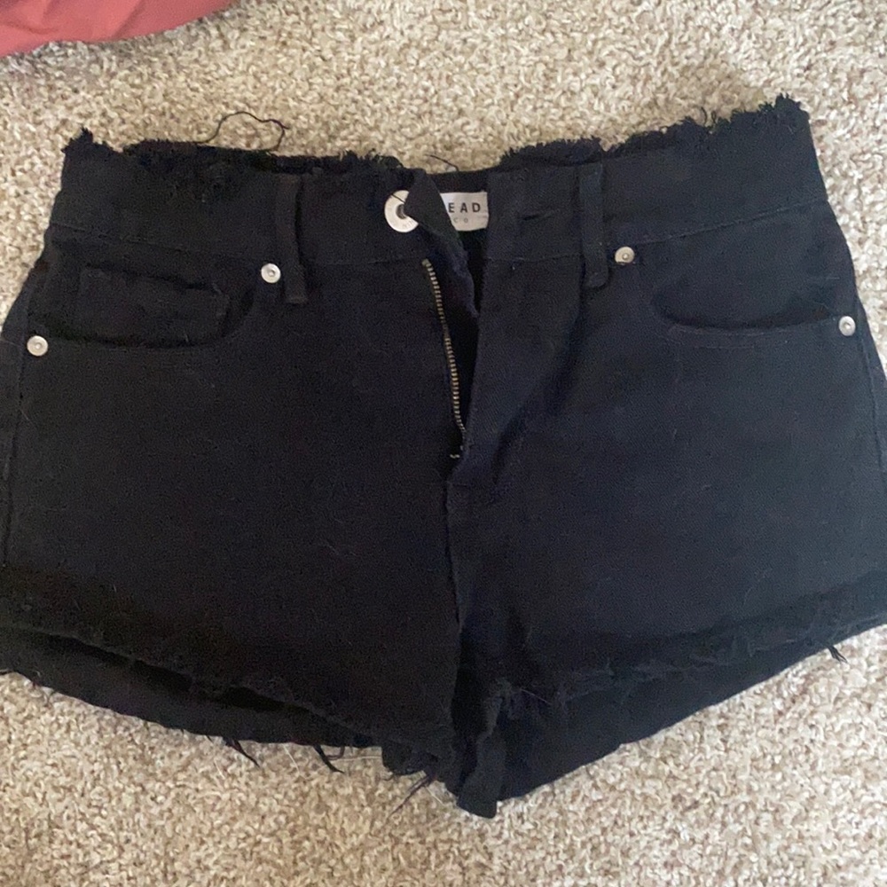 bullhead high waisted black shorts size 3
